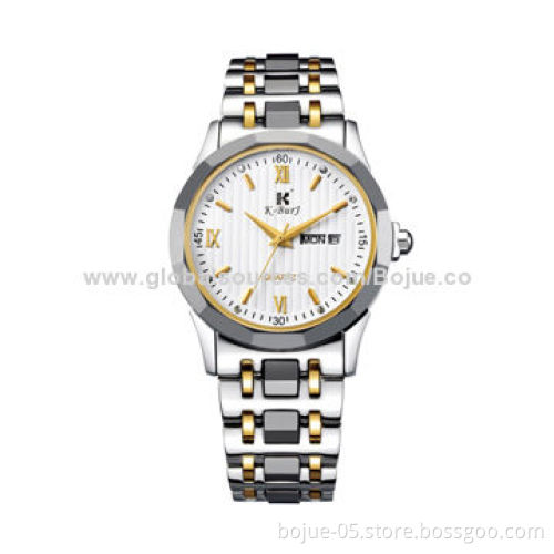 Men's stainless steel watch with the calendar function, business watch